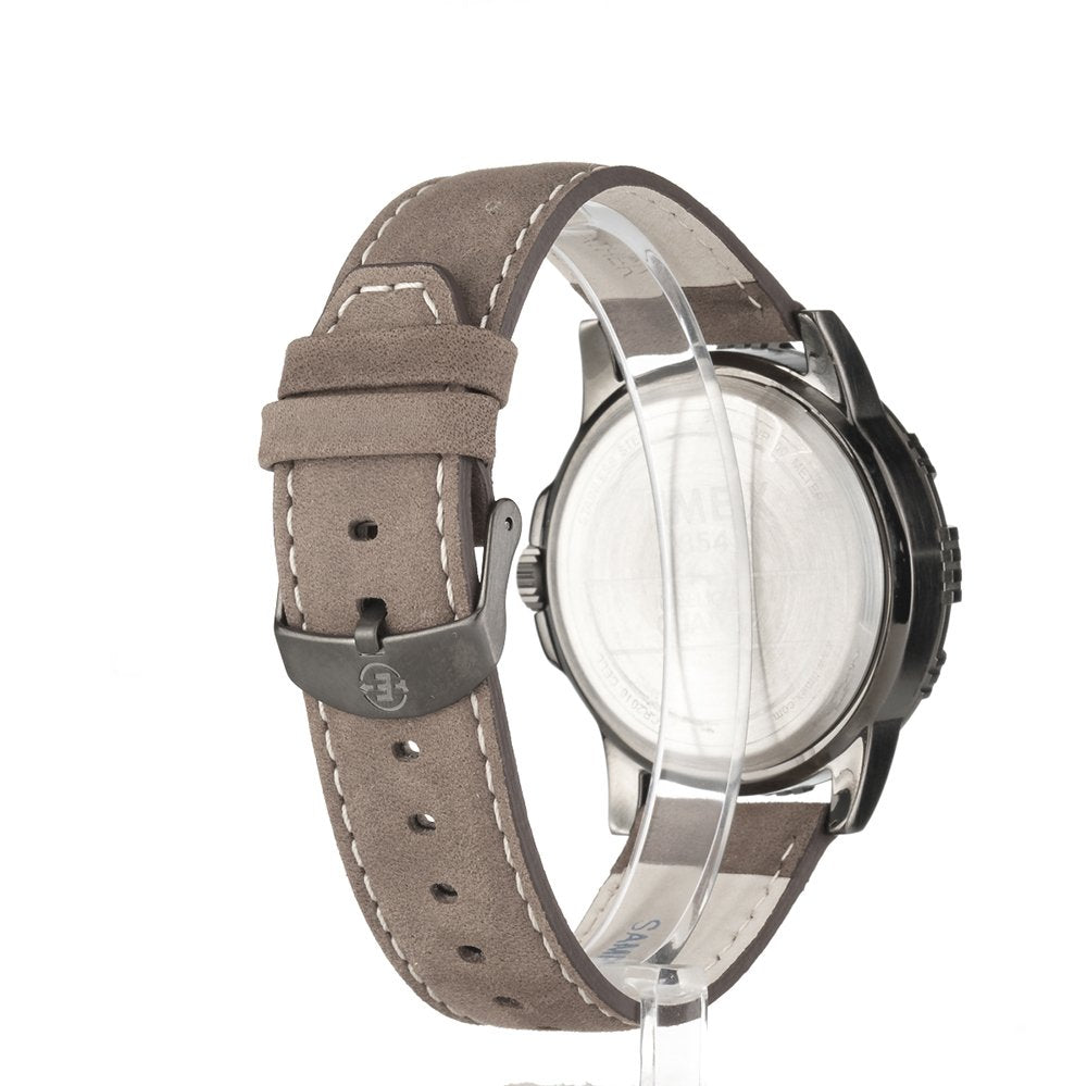 Timex Men's T49990 Expedition Rugged Metal Brown/Natural Leather Strap Watch