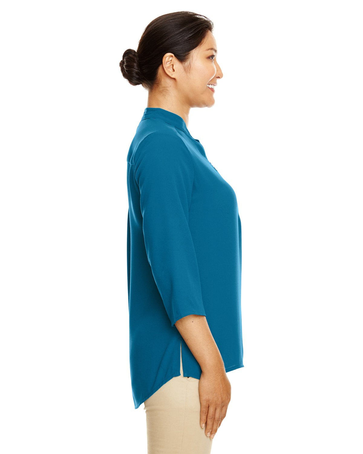 Ladies Perfect Fit34-Sleeve crepe Tunic - BLAcK - XS(D0102H7NAZ8)