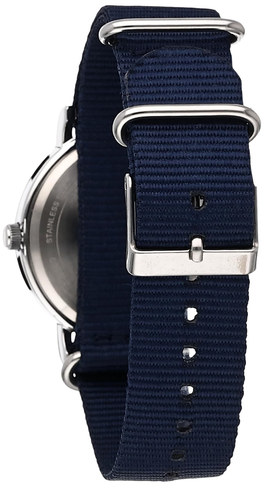 Timex Men's Weekender 40mm Watch - Silver-Tone Case Cream Dial with Blue Fabric Slip-Thru Strap