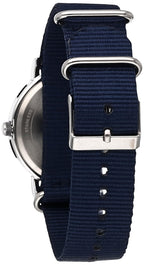 Timex Men's Weekender 40mm Watch - Silver-Tone Case Cream Dial with Blue Fabric Slip-Thru Strap