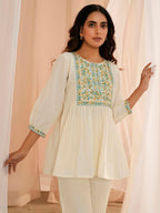 Libas Womens Yoke Design Cotton A-Line Kurti For Women