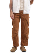 The Indian Garage Co Mens Baggy Mid-Rise Textured Cargo Pants