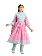 Aarika Girls Ethnic Wear Pink Colour Foil Print Rayon Kurti-8-15 Years (Kurti-Ap-805)