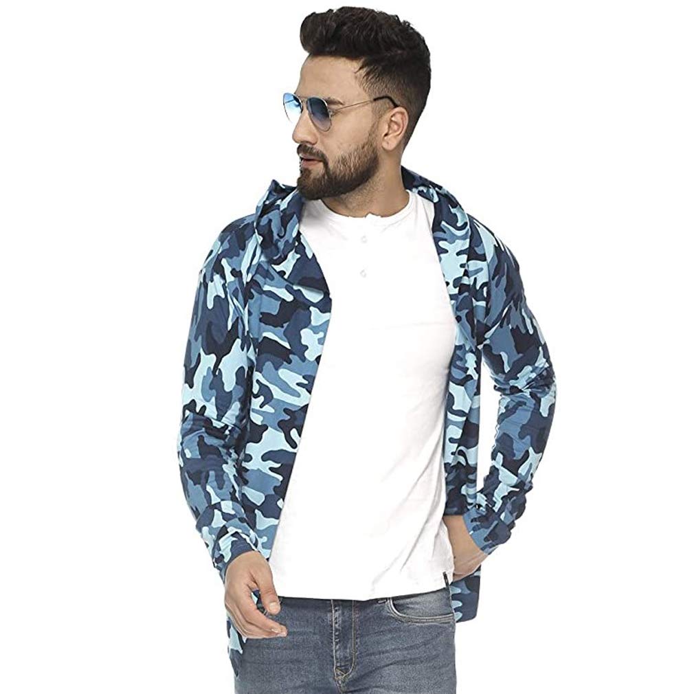 Veirdo Men's Cotton Hooded Neck Cardigan