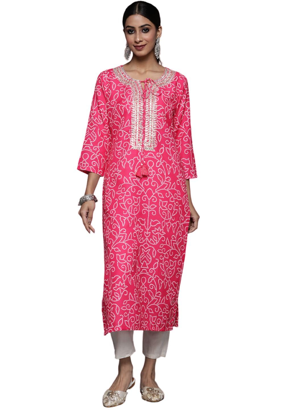 Varanga Women'S Viscose T-Shirt (Nv_Vkur384-M_Pink