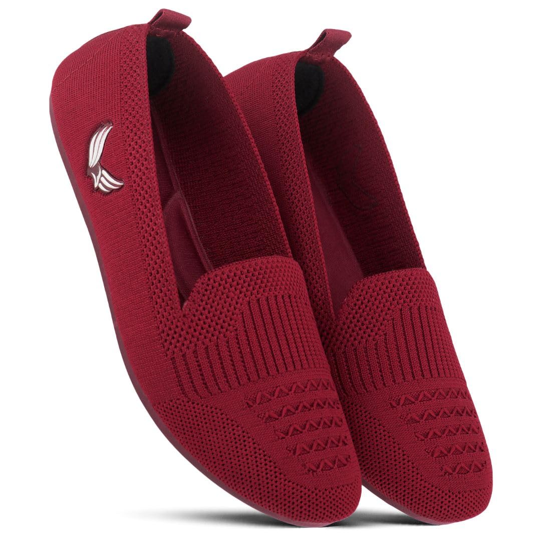 BERSACHE Women Sports Belly Shoes | Lightweight & Flats with Red Soft Cushioned Sole for Daily & Office Wear 5
