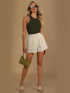Toochki Womens Olive Spandex Solid Crop Western Top | Winter | Western | Latest | Trendy