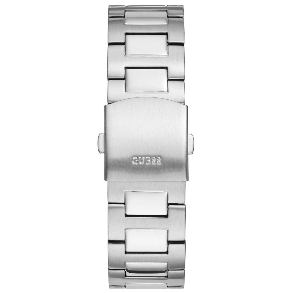 GUESS Men's Sport Diver-Inspired 44mm Watch - Black Dial Silver-Tone Stainless Steel Case & Bracelet