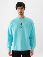 The Souled Store Official Popeye: Bring Em On Oversized Full Sleeve T-Shirts Blue