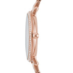 Fossil Women's Jacqueline Quartz Stainless Steel Three-Hand Watch, Color: Rose Gold Glitz (Model: ES3546)