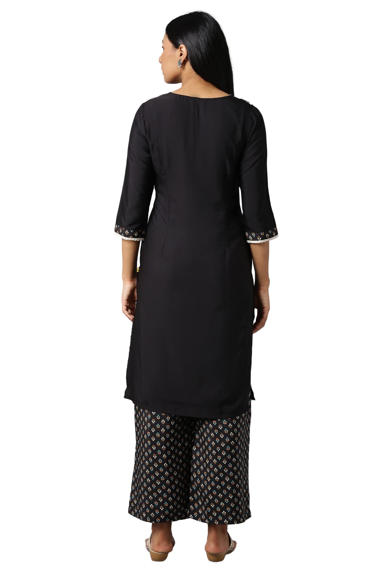 Aurelia Women Solid Crepe Kurta Set With Palazzos