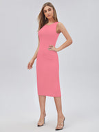 Toochki Dress For Women | Midi Dress For Women | Dresses For Women | Pink Dress | One Piece Dress For Women | Bodycon Dresses Fo