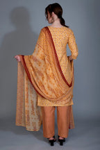 Om Sai Latest Creation Kurta Set For Women|| Cotton Fully Stitched Straight Geometric Style Ethnic Motif Printed Kurta With Prin