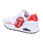 Skechers Women's UNO-Rolling Stones Single Sneaker, White/Red, 10
