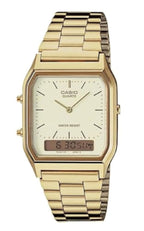 Casio AQ230GA-9D Men's Analog Digital Dual Time Gold Tone Metal Band Watch