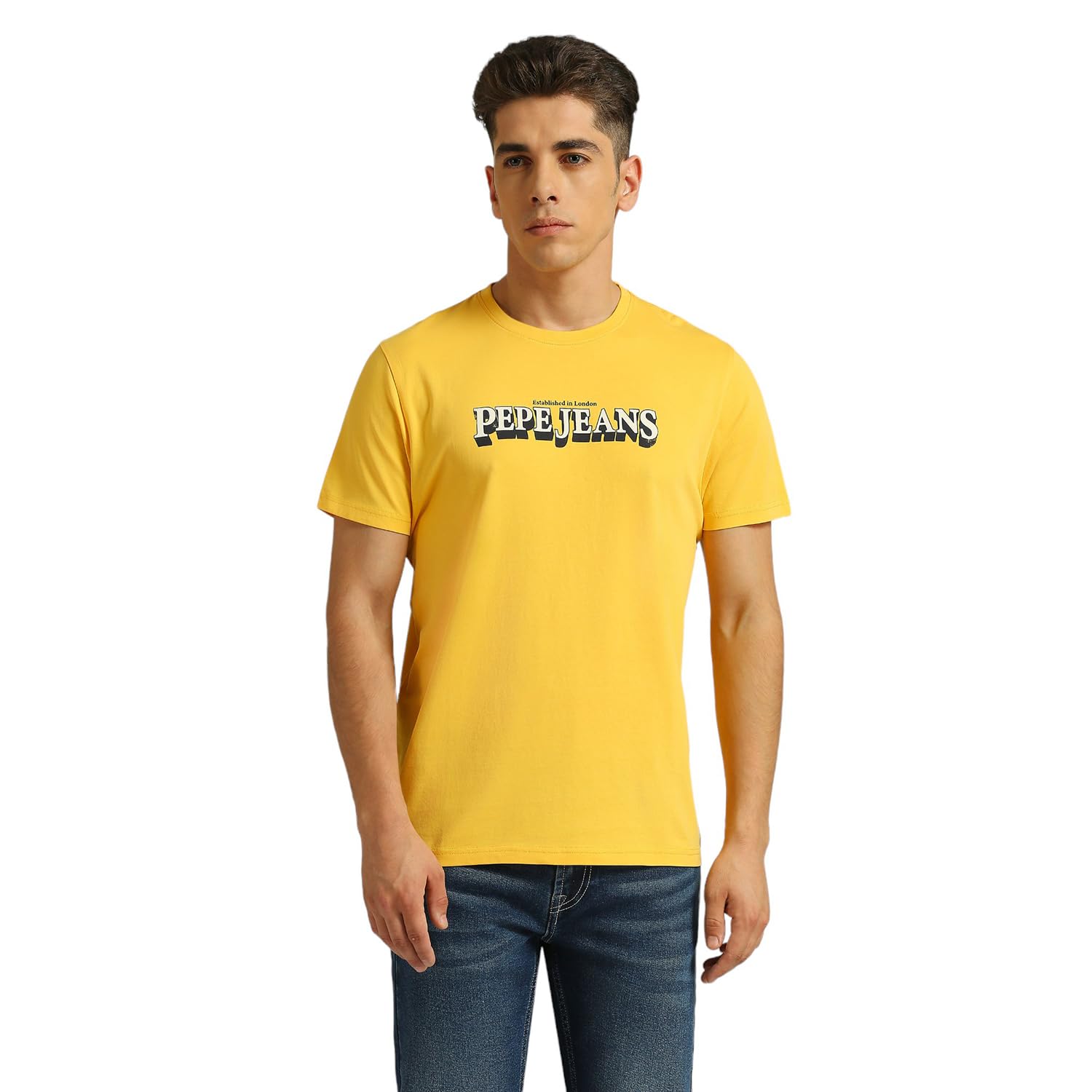 Pepe Jeans MenS Slim Fit T-Shirt (Pm509661_Yellow_Pale