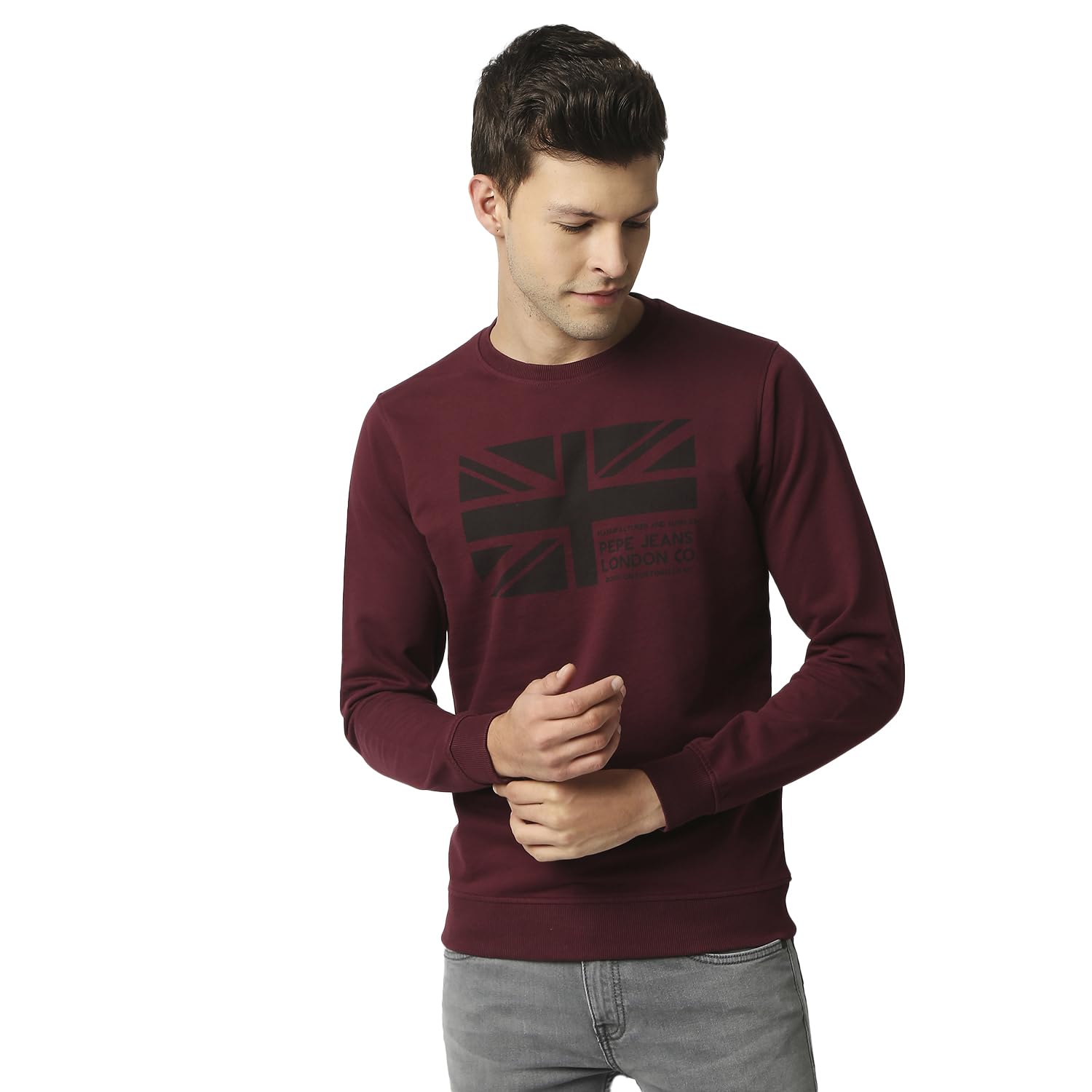Pepe Jeans Mens Sweatshirt,Burgundy,Xl