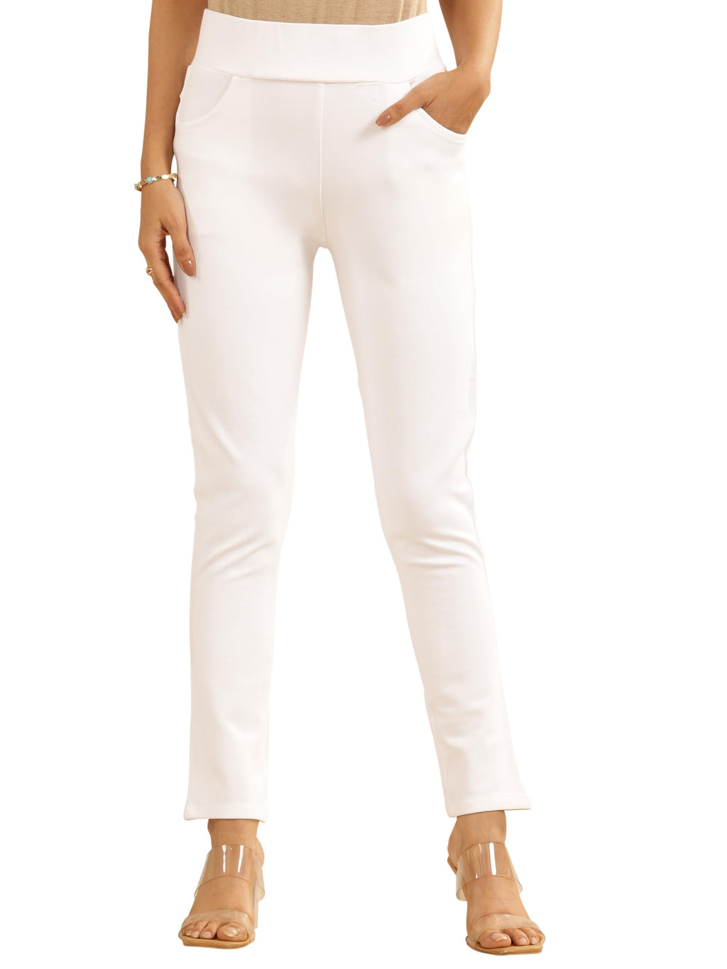 Libas Womens Solid Rayon Jeggings For Women