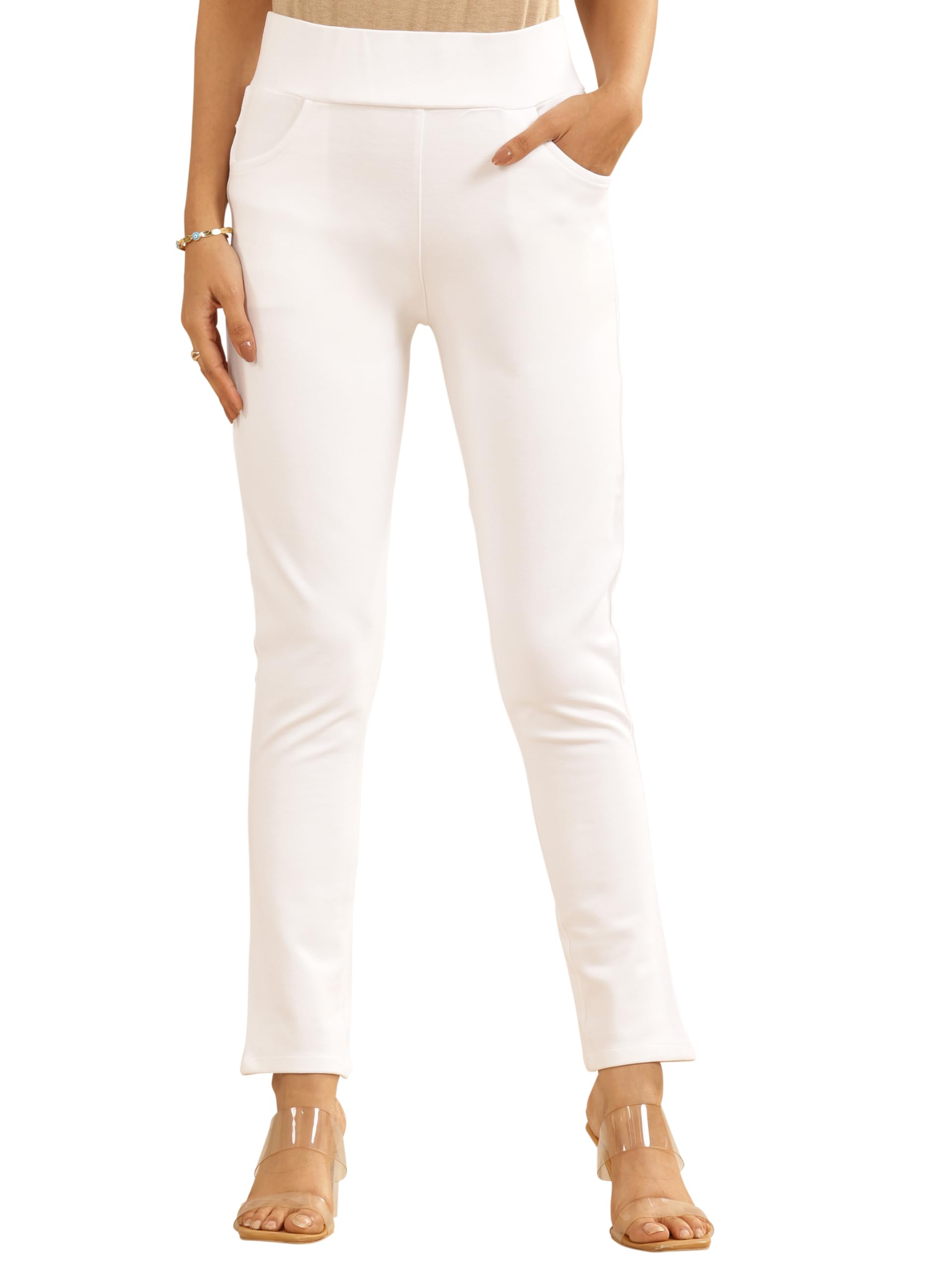 Libas Womens Solid Rayon Jeggings For Women