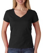 Ladies Jersey Short-Sleeve V-Neck T-Shirt - DARK gRY HEATHER - S(D0102H78FJ8)