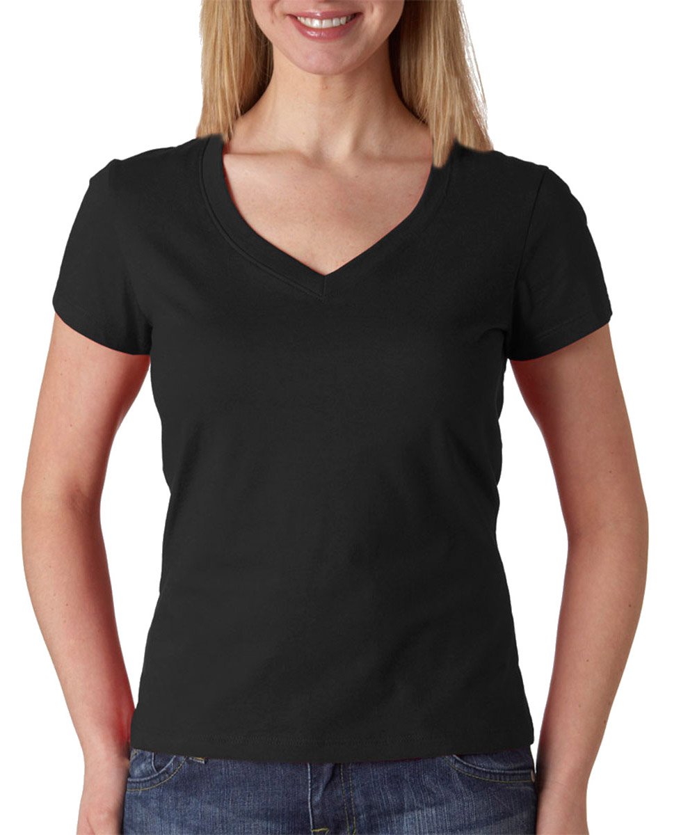 Ladies Jersey Short-Sleeve V-Neck T-Shirt - DARK gRY HEATHER - S(D0102H78FVX)