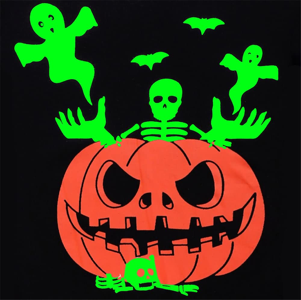 Popshion Kids Halloween Pajamas Pumpkin Girls Nightmare Before Christmas Sleepwear Toddler Boys Halloween Glow in the Dark Pjs S