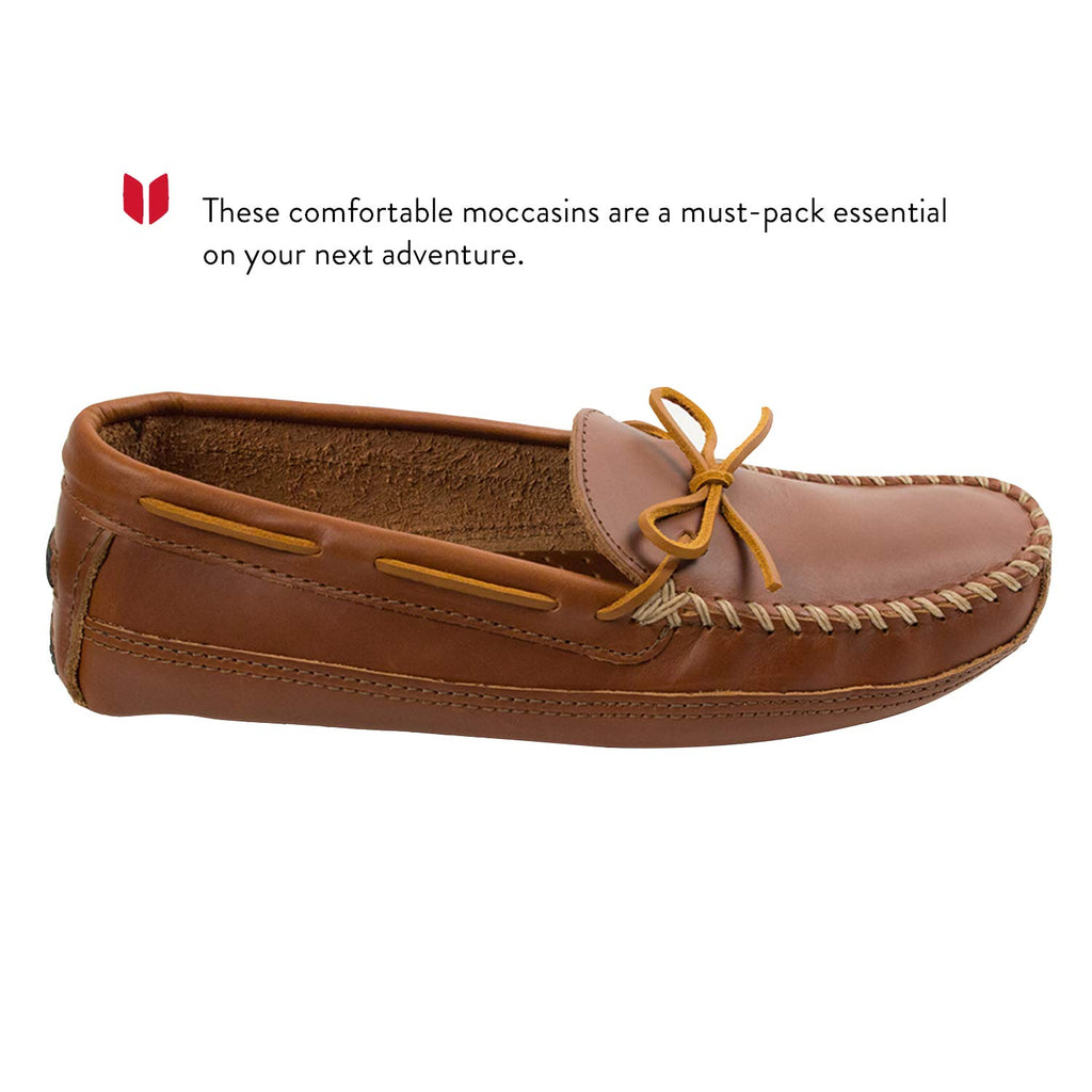 Minnetonka Men's Double Bottom Cowhide Moc, Chestnut Lariat, 10 M US
