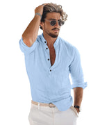 Bellstone Mens Solid Regular Fit Shirt (KURTA1600_Sky Blue_2XL)