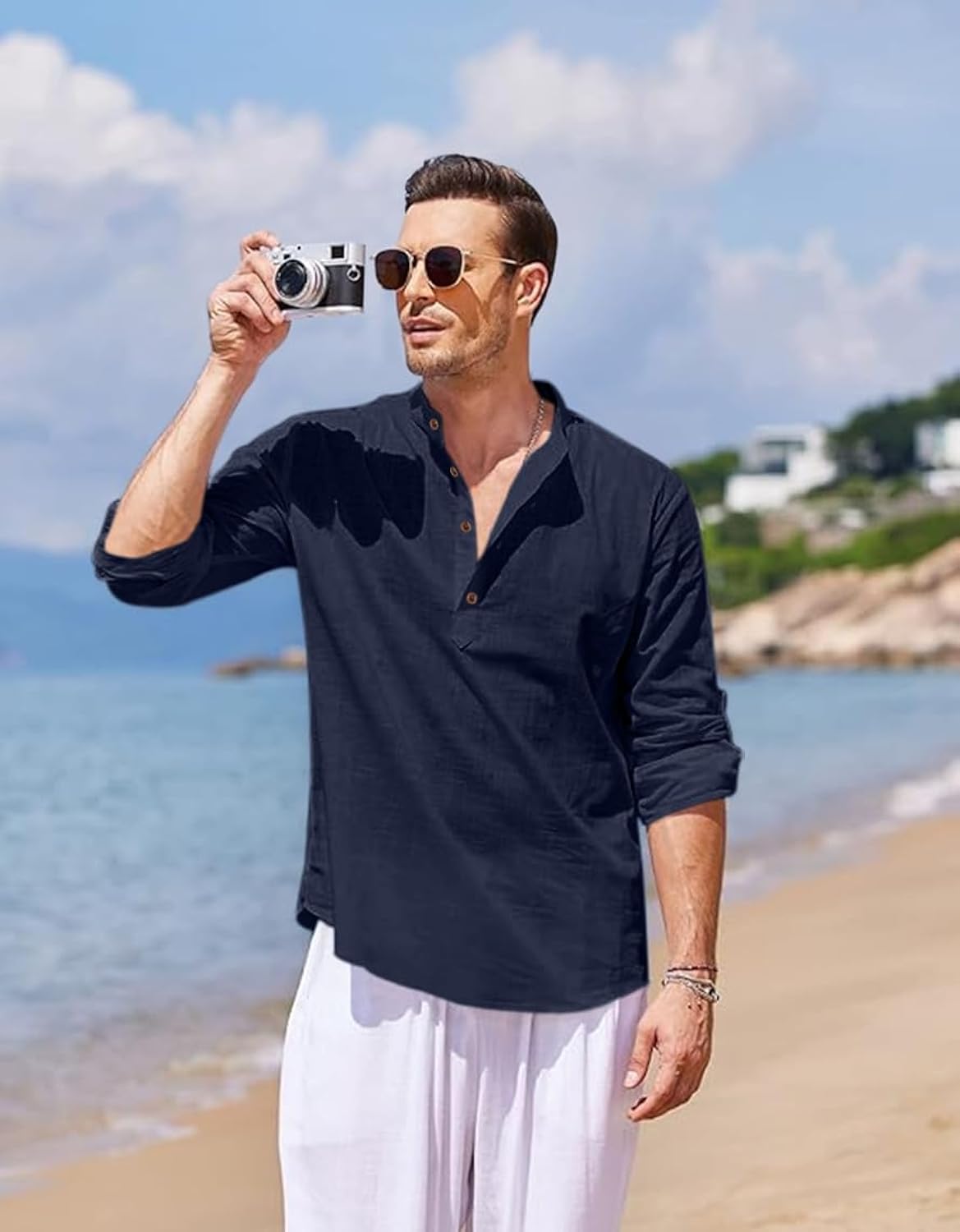 Zartha MenS Regular Fit Solid Pattern Cotton Polyester Blend Kurta With Spread Collar Long Sleeve And Standard Length | Shirt F