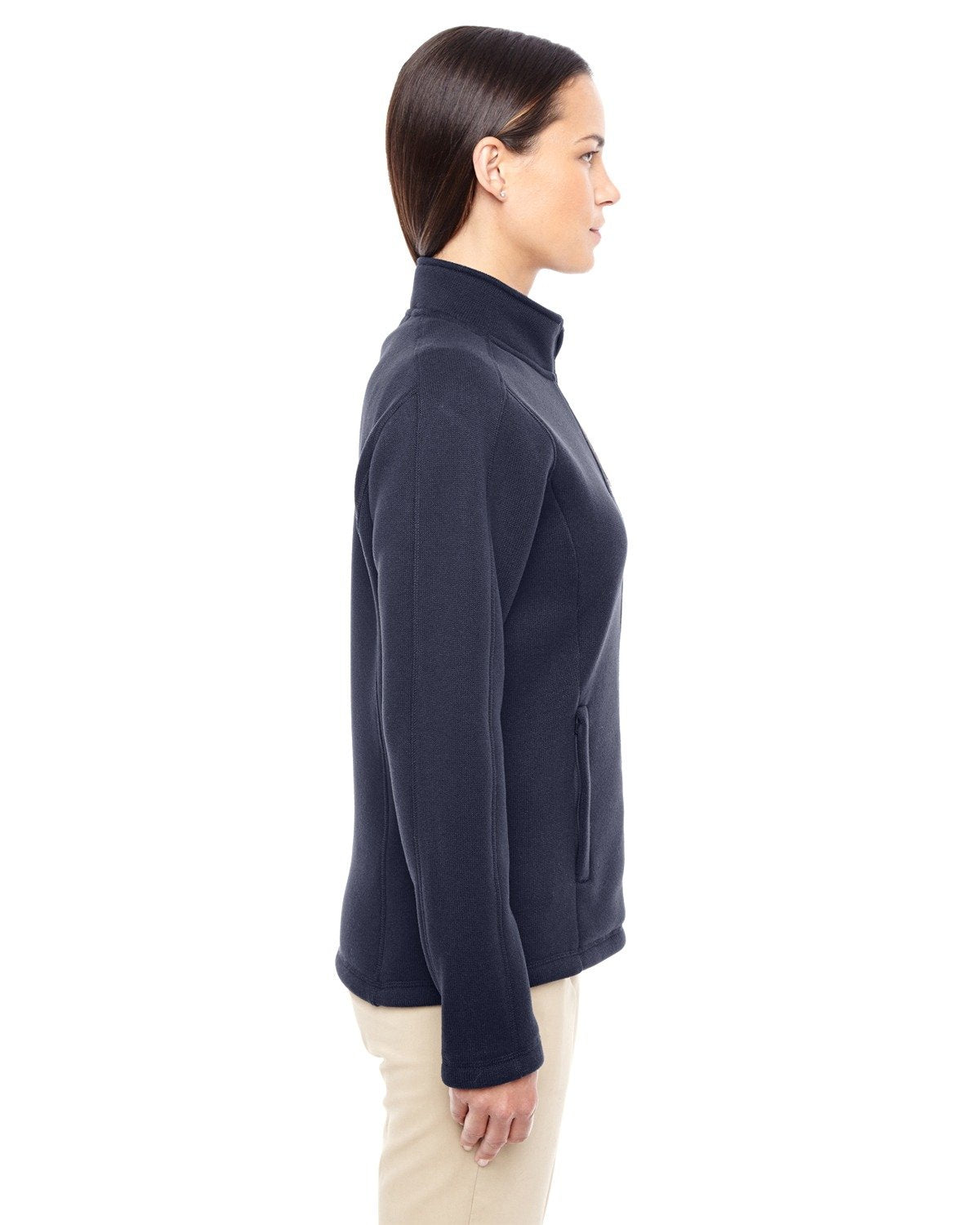 Ladies Bristol Full-Zip Sweater Fleece Jacket - gREY HEATHER - XS(D0102H7NJW2)