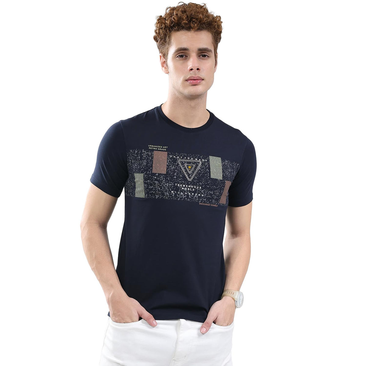 Monte Carlo Men Smart Fit Round Neck Printed Pull On Closure Half Sleeve TShirt | Stylish Casual tee | Comfortable Everyday wea 3
