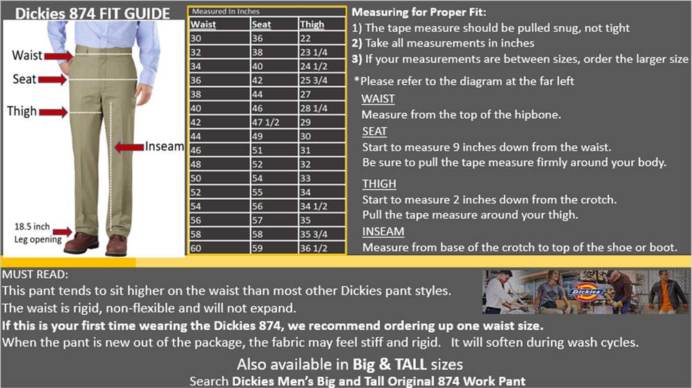 Dickies Men's Original 874 Work Pant, Air Force Blue, 34W x 28L