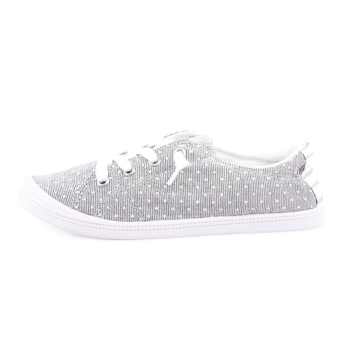 Women's Slip On Canvas Sneaker Low Top Casual Walking Shoes Classic Comfort Flat Fashion Sneakers (Grey Dot 09)