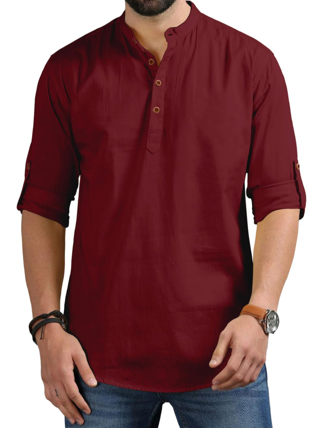 Royalscout MenS Cotton Polyester Blend Regular Fit Full Sleeve Kurta Perfect For Special Occasions, Family Events, Or Daily Eth