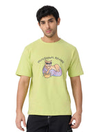 The Souled Store Professional Relaxer Men And Boys Short Sleeves Round Neck Regular Fit Cotton T-Shirts Green