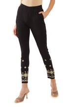 Soch Women Viscose Solid Machine Embroidery Pant