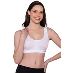 Bonjour Womens Wirefree Sports Bra|| Non Padded Cotton Full Coverage Bra for Gym, Workout,Yoga||Antimicrobial & Anti Bacterial