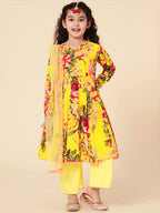A.T.U.N. (All Things Uber Nice) A.T.U.N. Girls Floral Printed Anarkali Palazzo Set