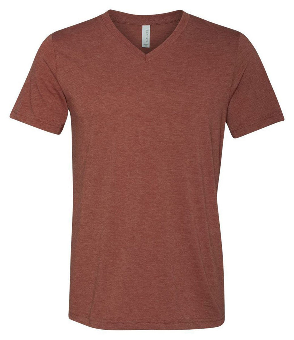 Unisex Triblend V-Neck T-Shirt - BLUE TRIBLEND - S(D0102H7WX3T)