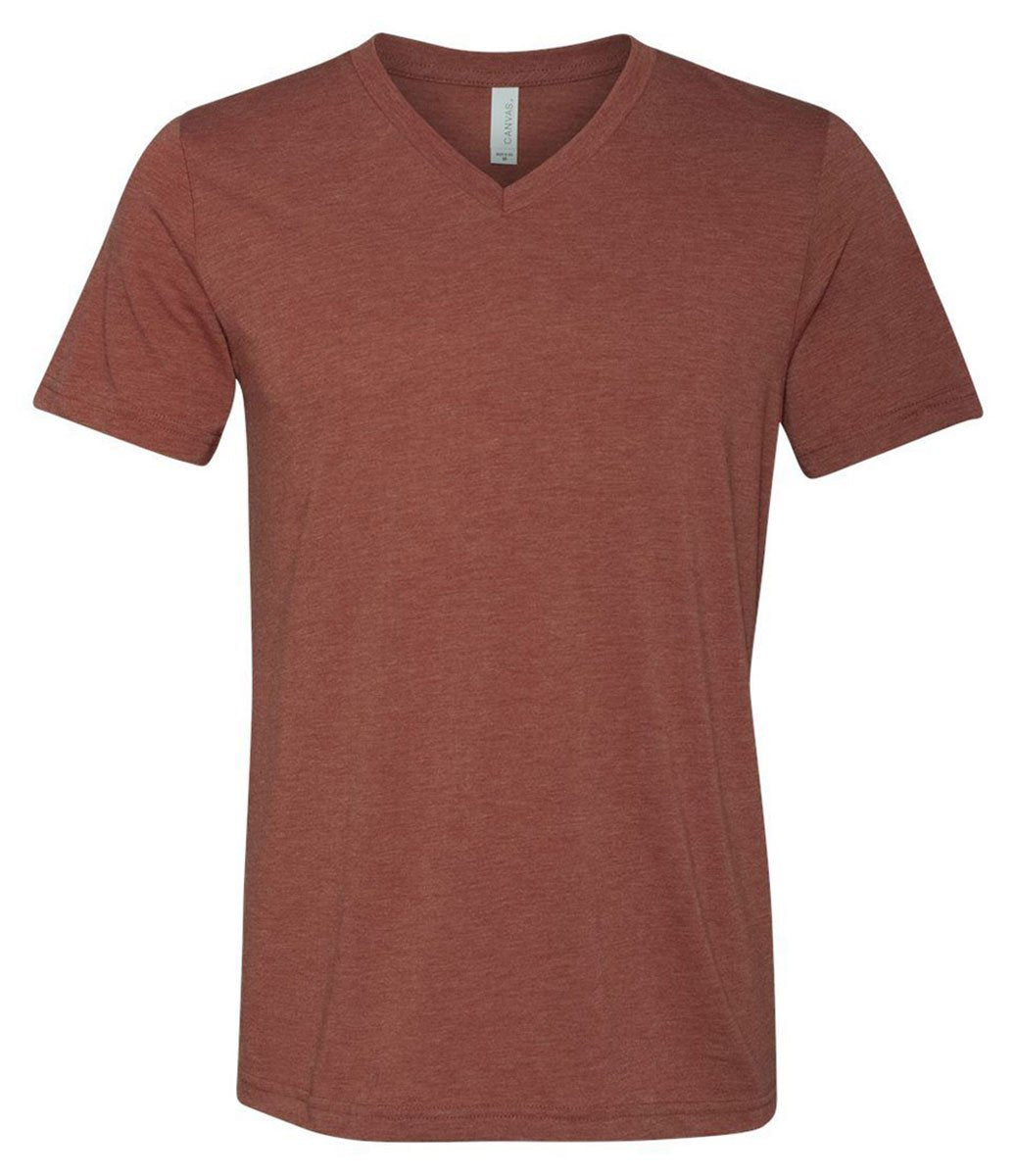 Unisex Triblend V-Neck T-Shirt - BLUE TRIBLEND - S(D0102H7WX3T)