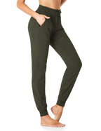 SEVEgO Lightweight Womens 34 Tall Inseam cotton Soft Jogger with Zipper Pockets cargo Pants Army green X-Small