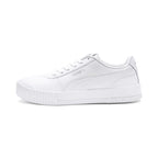 PUMA womens Carina Sneaker, Puma White-puma White-puma Silver, 9.5 US