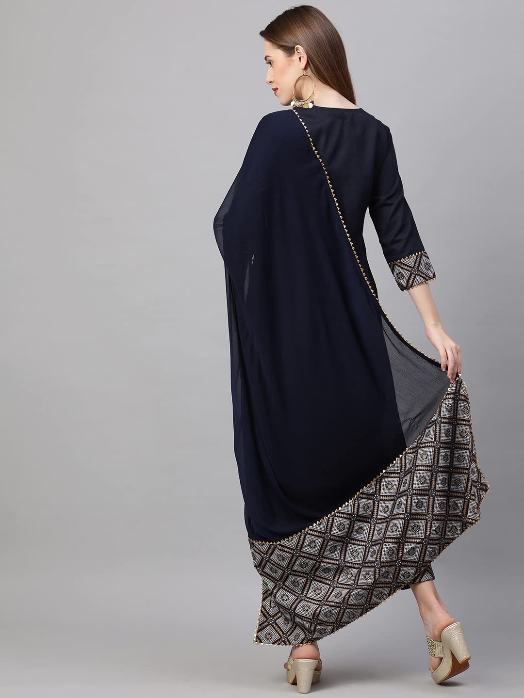 Anni Designer Women'S Ruby Cotton Straight Kurta With Pant & Dupatta (Kalakari)