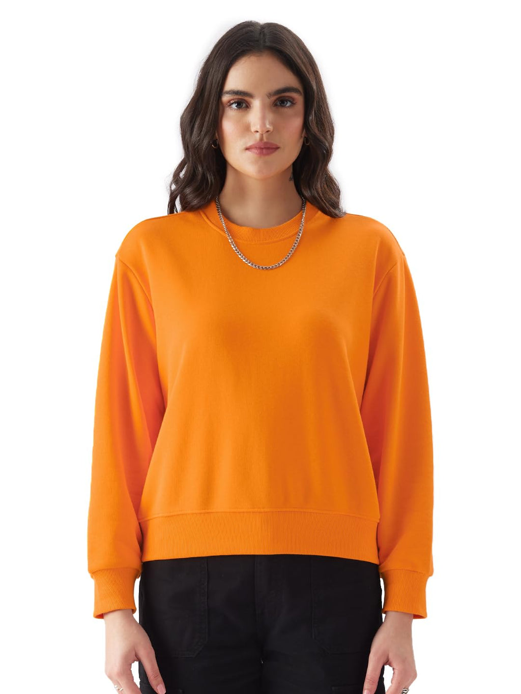 The Souled StoreBlazing Orange SweatshirtWomen Sweatshirts