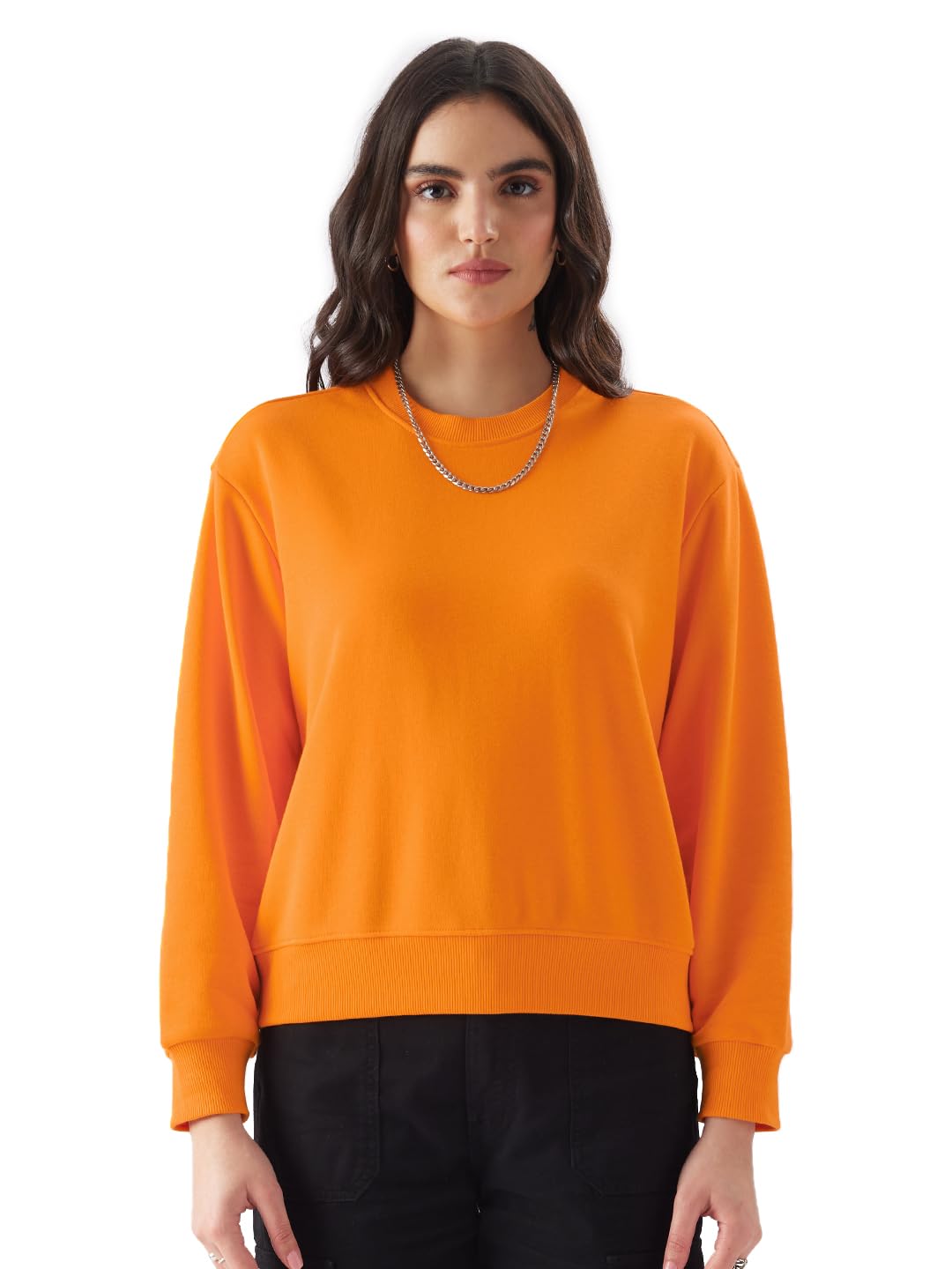 The Souled StoreBlazing Orange SweatshirtWomen Sweatshirts