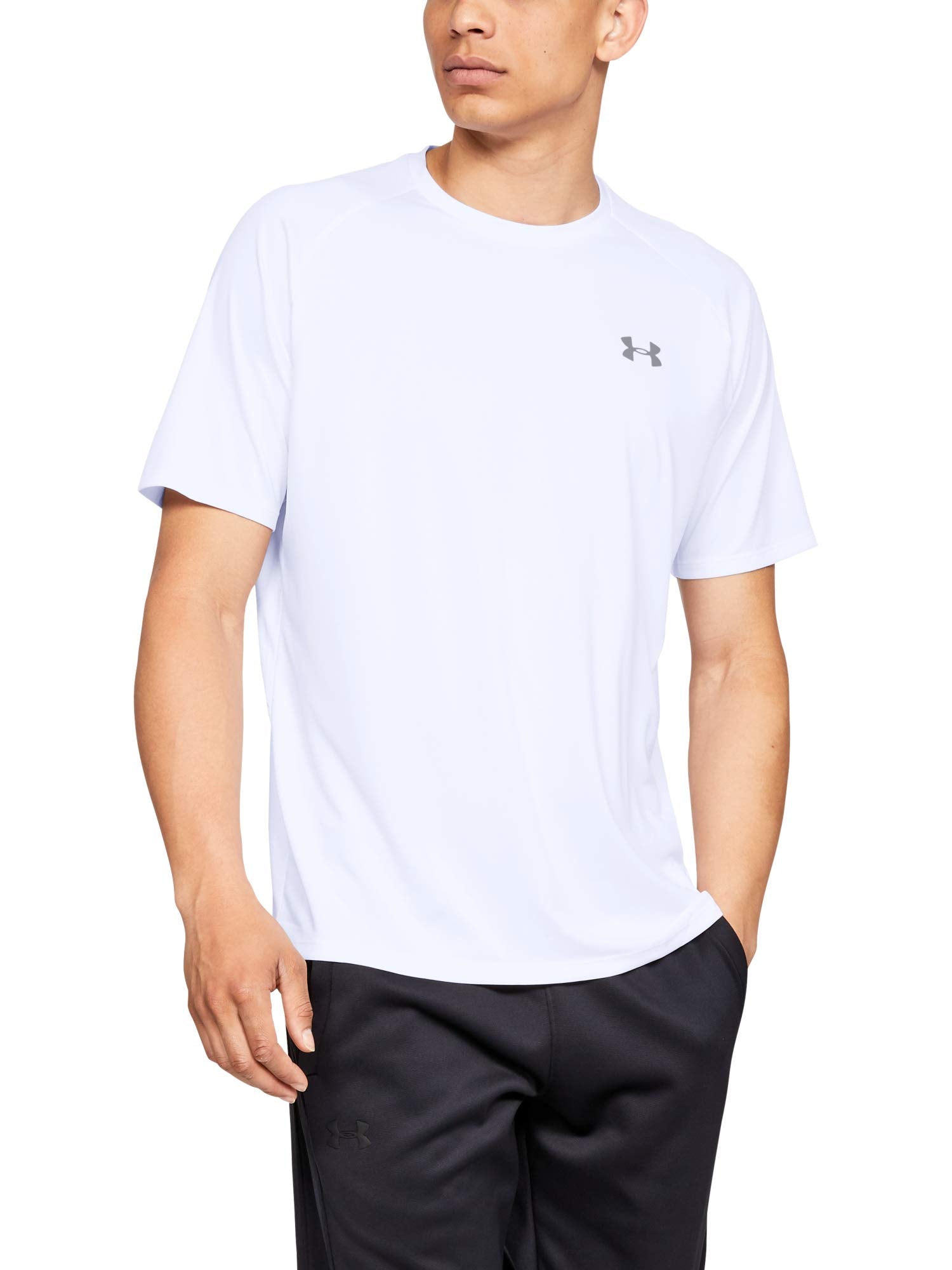 Under Armour Mens Tech 20 Short-Sleeve T-Shirt , White (100)Overcast gray , Large Tall