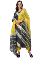 ANNI DESIGNER Womens Cotton Blend Straight Printed Kurta with Pant & Dupatta (Bali Grey-NW_S_Grey_Small)