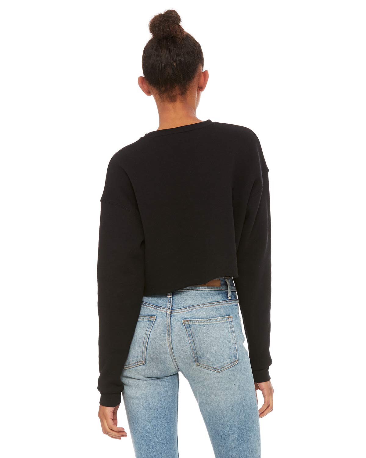 Ladies cropped Fleece crew - DEEP HEATHER - S(D0102H7WFVP)
