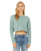 Ladies cropped Fleece crew - DEEP HEATHER - S(D0102H7WFY6)