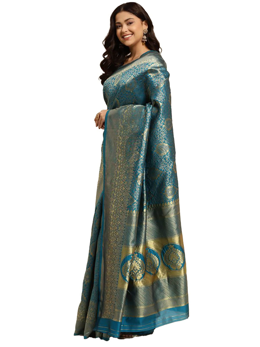 rangita Women Banarasi Silk Jacquard Saree With Blouse Piece